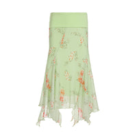 Sneaky Design Floral Flounce Irregular Long Dress