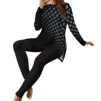 Long Sleeve Garden Collar T-shirt Yoga Pants Suit