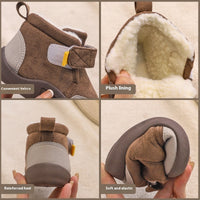 Fleece-lined Thick Non-slip Soft Bottom Boys And Girls Short Boots Infant Snow Boots
