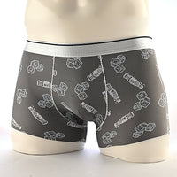 Cartoon Men's Boxer Panties Ice Silk Print Floral Mid-waist Breathable Boxers