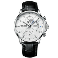 Business Three-eye Timing Leather Luminous Watch Steel Band