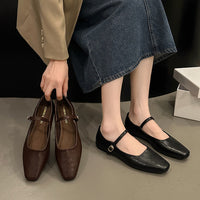 Korean Style Fairy Flat Heel Mary Jane Leather Shoe