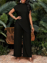 Women's Fashionable Casual Loose Asymmetrical Top Set