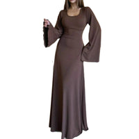 Women's Elegant Strappy Fashionable Long-Sleeve Dress