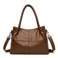 Women's Soft Leather Commuter Tote Bag Simple Shoulder Messenger Bag