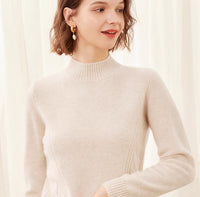 Thick, High-neck Cashmere Sweater For Women, Pure Cashmere Pullover Base Layer Knit Sweater