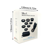 Ten in one set of fisheye lens with external camera lens