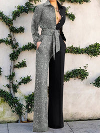 Ladies European And American V-neck Casual Jumpsuit