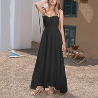 Strap Dress With Tie Details Sexy Open-back Design