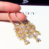 New Stylish And Elegant Silver Needle Earrings Long Style