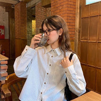 Striped French Long-sleeved Shirt Women's Design Is Niche