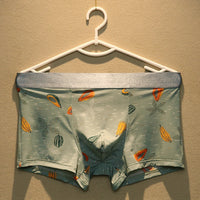 Youth Cartoon Printed Breathable Waist Boxer Shorts