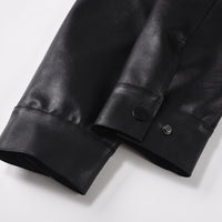 INS American Style Motorcycle Clothing Loose Casual Stand Collar PU Leather Jacket