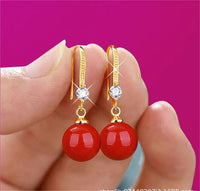 Water Drop Pendant Oval Earrings