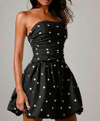 Cross-border Women's Polka Dot Printed Mini Tube Dress