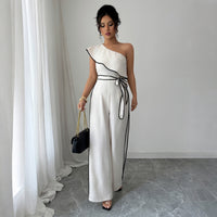 European And American Elegant Style Off-shoulder Vest Wide-leg Jumpsuit Women's Independent High Waist