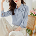 Real Shot Shirt Women's Niche Autumn New Top Chiffon Plus Size