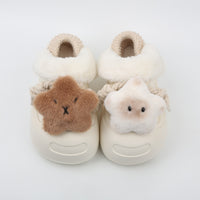 Cute Plush Detachable Fleece-lined Insulated Outdoor Slip-ons With A Thick Sole