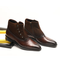 Cow Hair Rivet Trend Men's Shoes Martin Boots