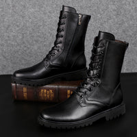 Men's Zipper High Top British Soft Sole Leather Martin Boots