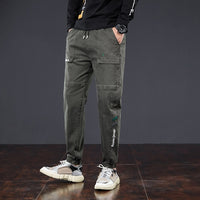 Stretch elastic waist loose-fitting overalls