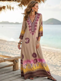 Fashionable And Elegant V-Neck Loose Womens Dress