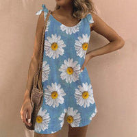 New Printed Cotton And Linen Slub Loose Style Jumpsuit