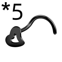 New European And American Love Nose Stud Stainless Steel S-shaped Corner Nose Ring