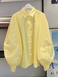 Springautumn New Loose Laid-back Striped Versatile Shirt