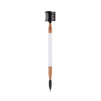 Single double-ended makeup brush and eyelash brush
