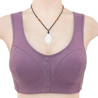 Threaded Fabric Pure Cotton Front-button Underwear A Creative Plus-size