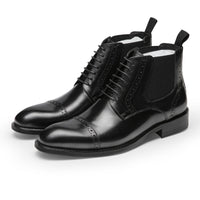 Men's Pointed Toe Retro Martin Boots Top Layer Cowhide