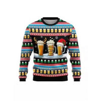 Printed Long Sleeve Round Neck Christmas Top