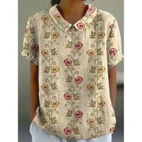 Women's Short Sleeve Printed Pullover