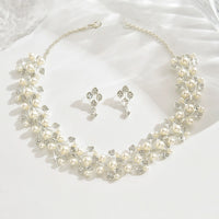 Pearl Leaf-Shaped Jewelry Set For Women