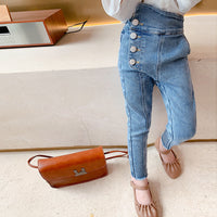 High-waist Korean Denim Trousers Female Treasure Elastic And Western Style