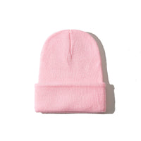 Pure color warm knitted hat