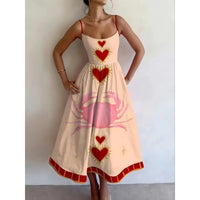 European And American-style Printed Vacation-look Tube Dress