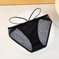 Sweet Pearl Ice Silk Lace Low Waist European And American Lace Up Underwear For Women