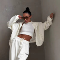 Casual New Lazy-Style Hooded Sweatshirt Womens Set