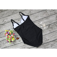 Black and white one-piece swimsuit
