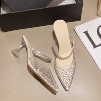 Women's Fashionable Pointed-Toe Transparent High-Heel Sandals
