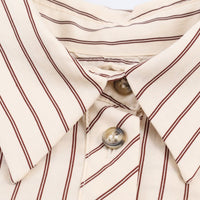 Fashionable Elegant Commuter-Style Striped Loose-Cuff Shirt