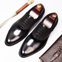 Vintage British Business Mens Formal Leather Shoes