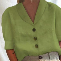 Women's Cotton And Linen Long-sleeved Casual Shirt
