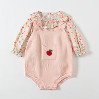 Two-piece woolen jumpsuit baby shirt