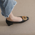 French Square Head Women's Work Shoes Temperament Fairy Style Pumps Chunky Heel