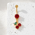 Special Interest Light Luxury High-grade Zircon Cherry Belly Ring Pendant