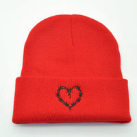 Outdoor Keep Warm Couple Heart-shaped Knitted Hat Women