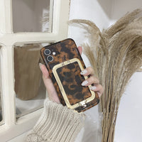 Japanese And Korean Amber Metal Square Button Silicone Phone Case